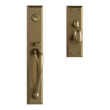 Baldwin - M504.050.ENTR - CODY FULL ESCUTCHEON - MORTISE ENTRY - SATIN BRASS AND BLACK M504050 Baldwin - M504.050.ENTR - CODY FULL ESCUTCHEON - MORTISE ENTRY - SATIN BRASS AND BLACK M504050
