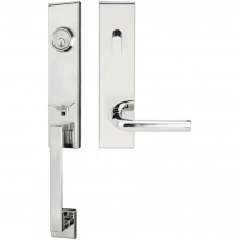 INOX Unison Hardware - MH101 C5 - Manhattan Series MH Tubular Entry Handleset with 101 Cologne Lever - Keyed Entry