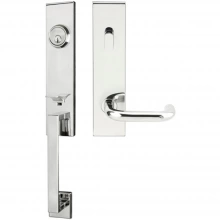 INOX Unison Hardware - MH102 C5 - Manhattan Series MH Tubular Entry Handleset with 102 Munich Lever - Keyed Entry