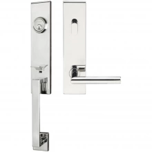 INOX Unison Hardware<br />MH105 TDP - Manhattan Series MH Tubular Entry Handleset with 105 Frankfurt Lever - Full Dummy