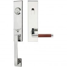 INOX Unison Hardware - MH213 C5 - Manhattan Series MH Tubular Entry Handleset with 213 Cabernet Lever - Keyed Entry