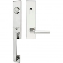 INOX Unison Hardware<br />MH221 TDP - Manhattan Series MH Tubular Entry Handleset with 221 Aurora Lever - Full Dummy