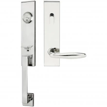 INOX Unison Hardware<br />MH226 C5 - Manhattan Series MH Tubular Entry Handleset with 226 Summer Lever - Keyed Entry