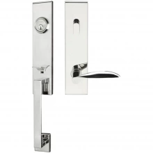 INOX Unison Hardware - MH227 TDP - Manhattan Series MH Tubular Entry Handleset with 227 Stratus Lever - Full Dummy