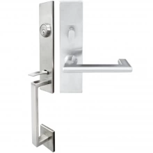 INOX Unison Hardware<br />MH244 TDP - Manhattan Series MH Tubular Entry Handleset with 244 Twilight Lever - Full Dummy