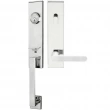 INOX Unison Hardware<br />MH318 TDP - Manhattan Series MH Tubular Entry Handleset with 318 Cafe Lever - Full Dummy