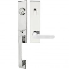 INOX Unison Hardware - MH318 C5 - Manhattan Series MH Tubular Entry Handleset with 318 Cafe Lever - Keyed Entry
