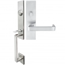 INOX Unison Hardware - MH346 TDP - Manhattan Series MH Tubular Entry Handleset with 346 Osaka Lever - Full Dummy