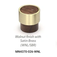 Ashley Norton<br />MN4370-026 - Manzoni 1" Brass Designer Wood Knob