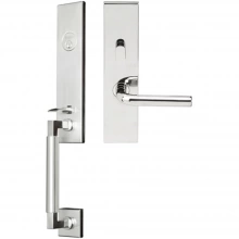 INOX Unison Hardware - NY MTEDP - New York Series NY Mortise Entry Handleset in AISI 304 Stainless Steel - Full Dummy