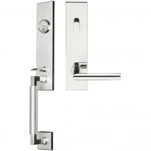 INOX Unison Hardware<br />NY105 C5 - New York Series NY Tubular Entry Handleset with 105 Frankfurt Lever - Keyed Entry