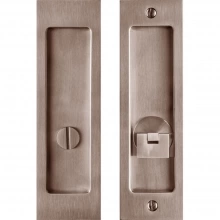 Linnea  - PL160S-DP-PR - Square Pocket Door Lock with Drop Ring Turn Piece