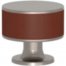 Turnstyle Designs - R5065 - Recess Leather, Cabinet Knob, Stacked Barrel
