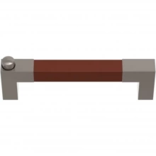 Turnstyle Designs - R6000 - Recess Leather, Push Button Cabinet Handle, Square D