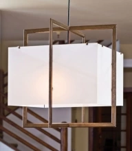 Rocky Mountain Hardware - C400FB-LED - Cube Chandelier with Flat Box and LED Lamps
