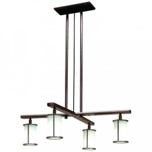 Rocky Mountain Hardware - C450-LED - Cross Arm Chandelier with Round Glass and LED Lamps