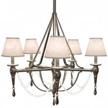 Rocky Mountain Hardware - C500 - Five-Arm Towne Chandelier with Crystals and Prisms