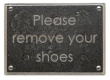 Rocky Mountain Hardware<br />PL200-CG - ROCKY MOUNTAIN REMOVE SHOES PLAQUE CENTURY GOTHIC FONT