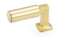 Schaub - 472-UNBR  - Haniburton Finger Pull Unlacquered Brass 1/2" diameter