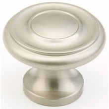 Schaub - 703-15 - Solid Brass, Traditional, Round Knob, 1-1/4" diameter, Satin Nickel finish
