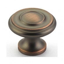 Schaub - 703-AUB - Knob, Round, Colonial, Solid Brass, Aurora Bronze, 1-1/4" dia