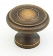 Schaub<br />704-ALB - Solid Brass, Traditional, Round Knob, 1-1/2" diameter, Antique Light Brass finish