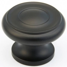 Schaub - 704-FB - Solid Brass, Traditional, Round Knob, 1-1/2" diameter, Flat Black finish