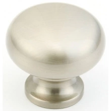 Schaub - 706-15  - Solid Brass, Traditional, Round Knob, 1-1/4" diameter, Satin Nickel finish