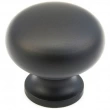 Schaub<br />706-FB  - Solid Brass, Traditional, Round Knob, 1-1/4" diameter, Flat Black finish