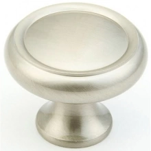 Schaub - 711-15 - Solid Brass, Traditional, Round Knob 1-1/4" diameter, Satin Nickel finish