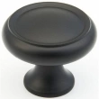 Schaub<br />711-FB - Solid Brass, Traditional, Round Knob 1-1/4" diameter, Flat Black finish