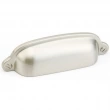 Schaub<br />743-15 - Solid Brass, Country, Cup Pull, 3"cc, Satin Nickel finish