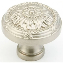 Schaub - 751-15 - Solid Brass, Versailles, Round Knob, 1-1/4" diameter, Satin Nickel finish