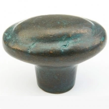 Schaub - 782-VI - Cast Bronze, Mountain, Oval Knob, 1-7/8" diameter, Verde Imperiale finish