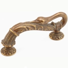 Schaub - 939-MBR - Solid Brass, Symphony, Swans, Pull, 3"cc, Monticello Brass finish