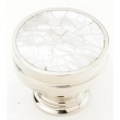 Schaub<br />990-MOP/PN - Solid Brass, Symphony, Round Knob w/Mother of Pearl Inlay, 1-3/8" diameter, Polished Nickel finish