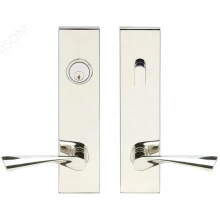 INOX Unison Hardware - SF211 TL4 - Tubular Breeze Lever with SF Rectangular Plate in AISI 304 Stainless Steel