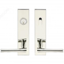 INOX Unison Hardware - SF214 TL4 - Tubular Champagne Lever with SF Rectangular Plate in AISI 304 Stainless Steel