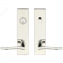 INOX Unison Hardware - SF225 TL4 - Tubular Waterfall Lever with SF Rectangular Plate in AISI 304 Stainless Steel