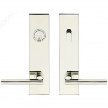 INOX Unison Hardware<br />SF243 TL4 - Tubular Sunrise Lever with SF Rectangular Plate in AISI 304 Stainless Steel