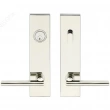 INOX Unison Hardware<br />SF243 TL4 - Tubular Sunrise Lever with SF Rectangular Plate in AISI 304 Stainless Steel