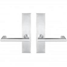 INOX Unison Hardware - SF244 TL4 - Tubular Twilight Lever with SF Rectangular Plate in AISI 304 Stainless Steel