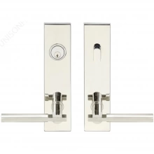 INOX Unison Hardware - SF251 TL4 - Tubular Sequoia Lever with SF Rectangular Plate in AISI 304 Stainless Steel