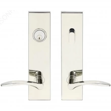 INOX Unison Hardware - SF311 TL4 - Tubular Crest Lever with SF Rectangular Plate in AISI 304 Stainless Steel