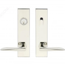 INOX Unison Hardware - SF344 TL4 - Tubular Ecco Lever with SF Rectangular Plate in AISI 304 Stainless Steel