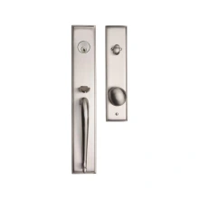 Ashley Norton<br />SQTUB.50. - Rectangular Suite 18 1/8" x 3" Exterior Escutcheon - Grip x Lever Tubular Entry
