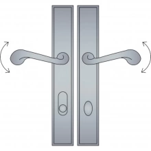 Ashley Norton - SQLP4.55 - Rectangular American Cylinder Lever High Multi Point Entry Trim - Configuration 1
