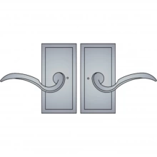 Ashley Norton - SQ.20 Escutcheon - 5-1/8" x 2-1/2" Rectangular Privacy Pin Set with 350 Greenwich Lever