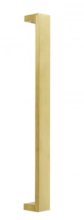 First Impressions Custom Door Pulls - STR2 SMTSBR -  Sutter 2 - Door Pull - 3/8" Thick Solid Ruler Grip with 1-1/2" Face and Straight Flat Square Mounts in Brass