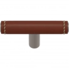 Turnstyle Designs<br />T1495 - Saddle Leather, Cabinet Handle, Full Covered T Bar